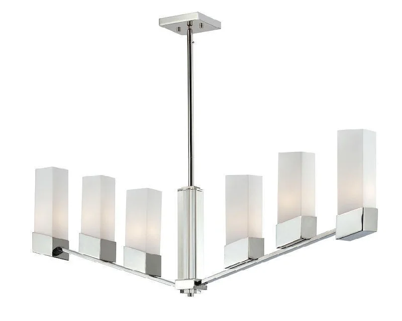Z-Lite Lighting 607-6 Zen Collection Six Light Hanging Island Chandelier in Polished Chrome Finish Z-Lite Lighting 607-6 Zen Collection Six Light Hanging Island Chandelier in Polished Chrome Finish