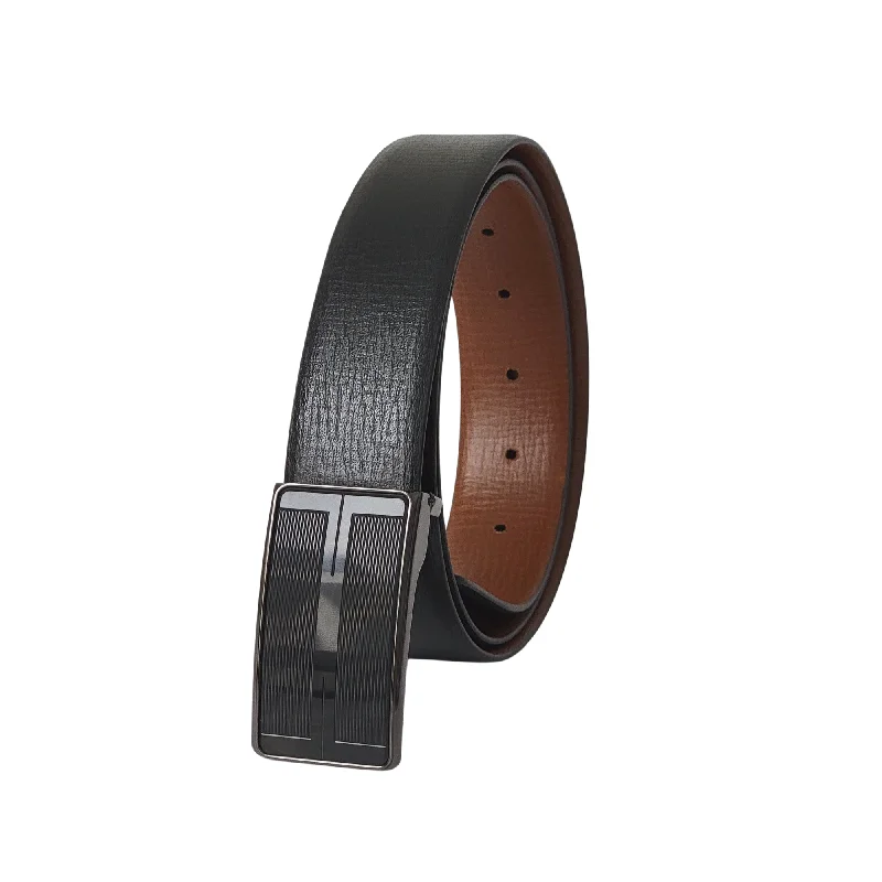 Black 35 mm Golf Belt with Two Tone Black/Silver Buckle