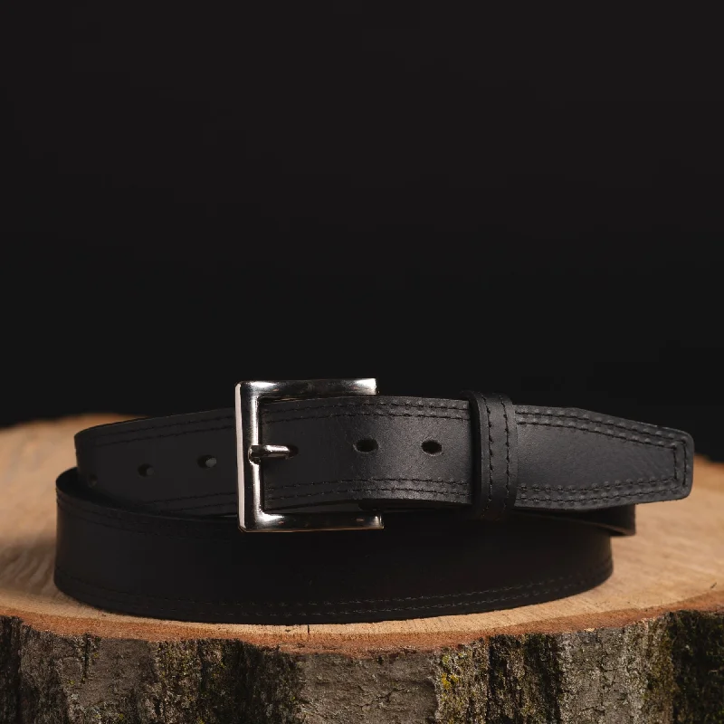 The Milestone Belt - Black Formal 100% Real Leather Belt