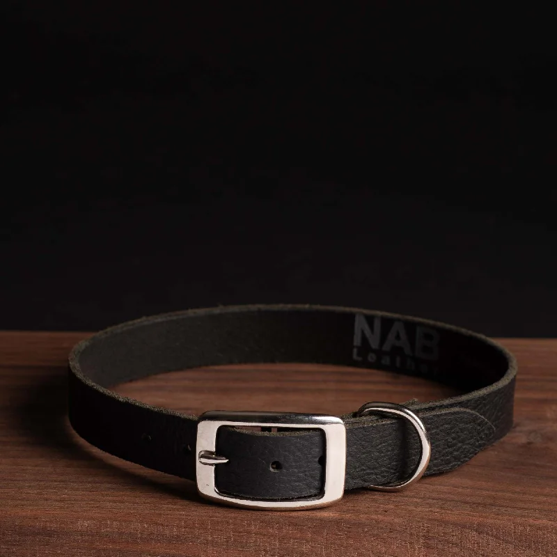 Rover - Classic Black Full-Grain Leather Dog Collar