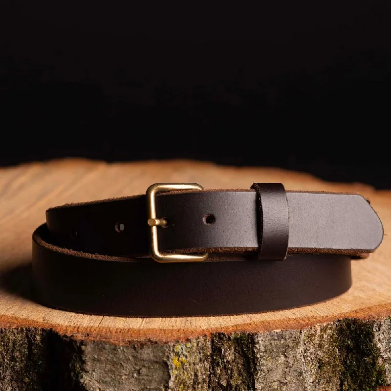 Kyomi- Brown 100% Premium Leather Belt- Made in Canada