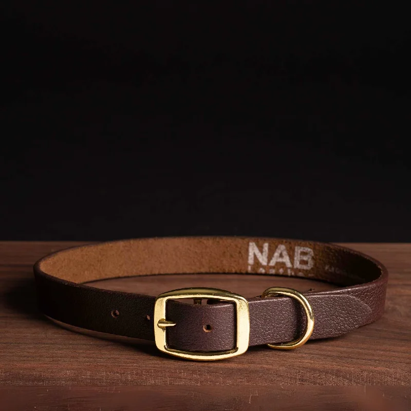 Rover - Classic Brown Full-Grain Leather Dog Collar