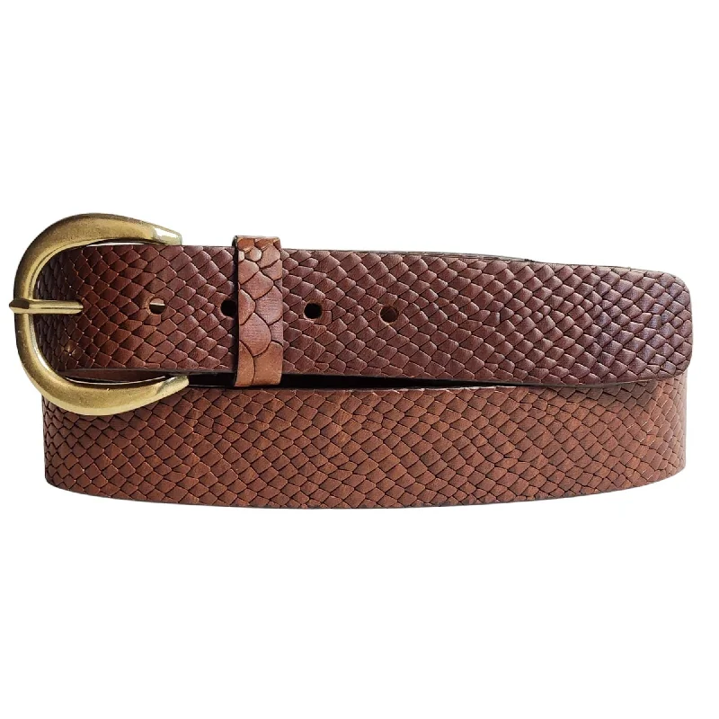 Snake Skin Embossed 100 % Real Leather Belt Made in Canada