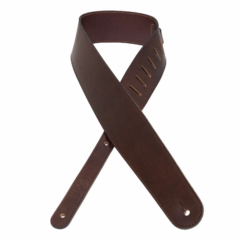 La Grange - Brown Lightweight Hand Stained Full Grain Leather Guitar Strap