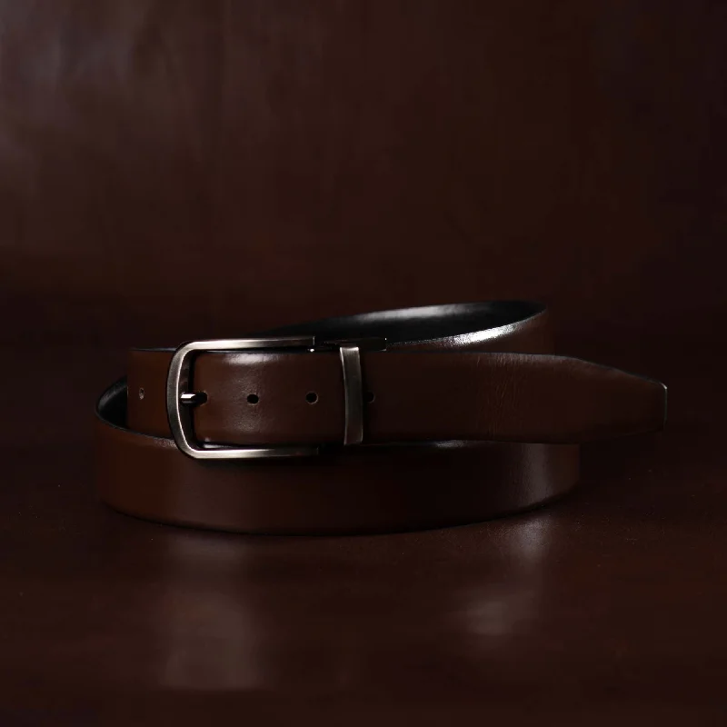 The Harvey Dent Belt - Reversible Black/Brown 100% Real Leather Belt