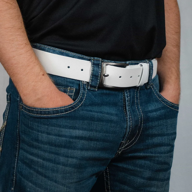 The Fairway Belt - White 100% Full Grain Leather Belt