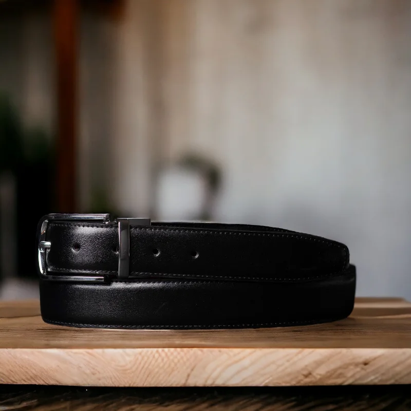 The Harvey Dent Belt - Reversible Stitched Feather Edged Leather Belt