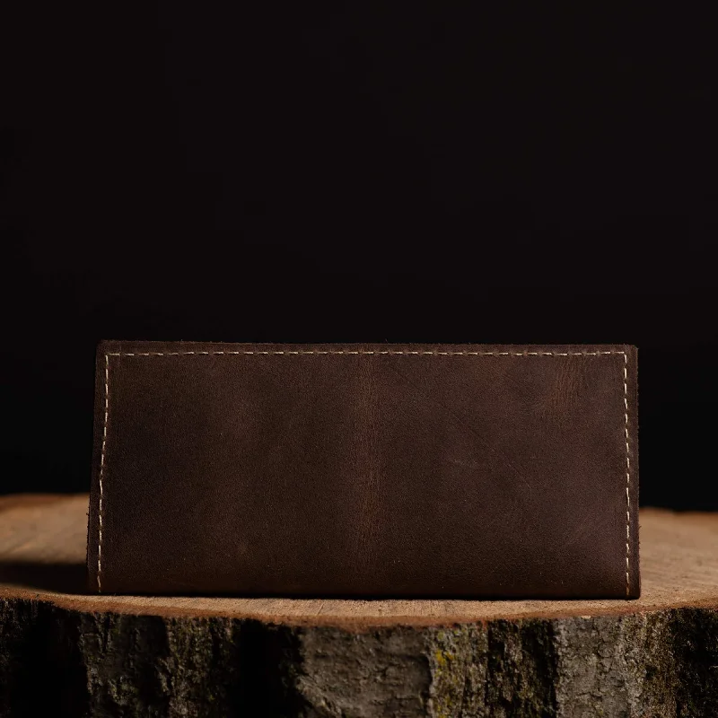 The Long Wallet - Brown 100% Full-Grain Leather Long Wallet