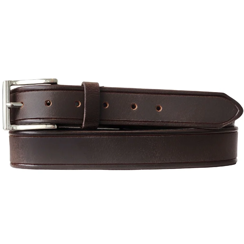 The Obelisk Belt - Brown Edge Pipe Full-Grain Leather Belt