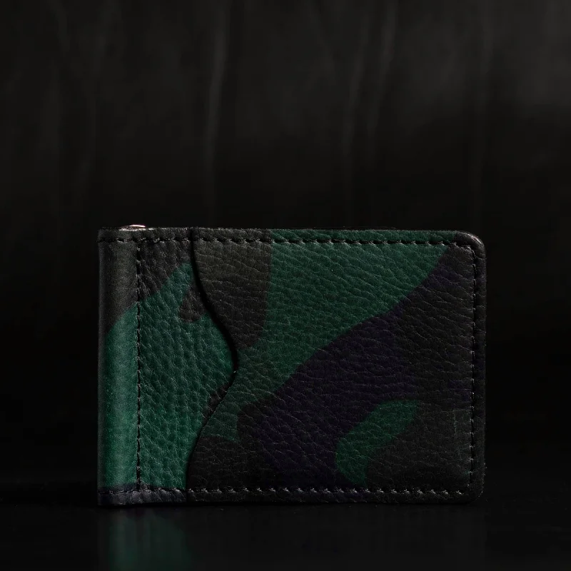 The Pinnacle Wallet - Limited Edition Camo Slim Money Clip Pebble Grain Leather Wallet