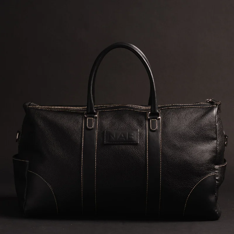 The Shield Duffle- Cognac Full-Grain Leather Duffle Bag Made in Canada