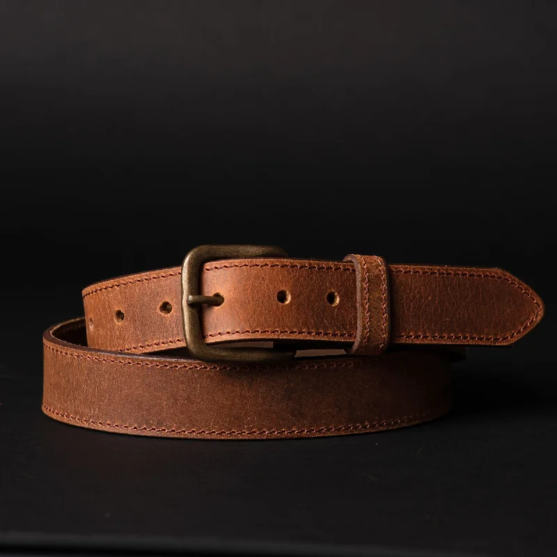 The Voyager Belt - Stitched Full-Grain Distressed Leather Belt