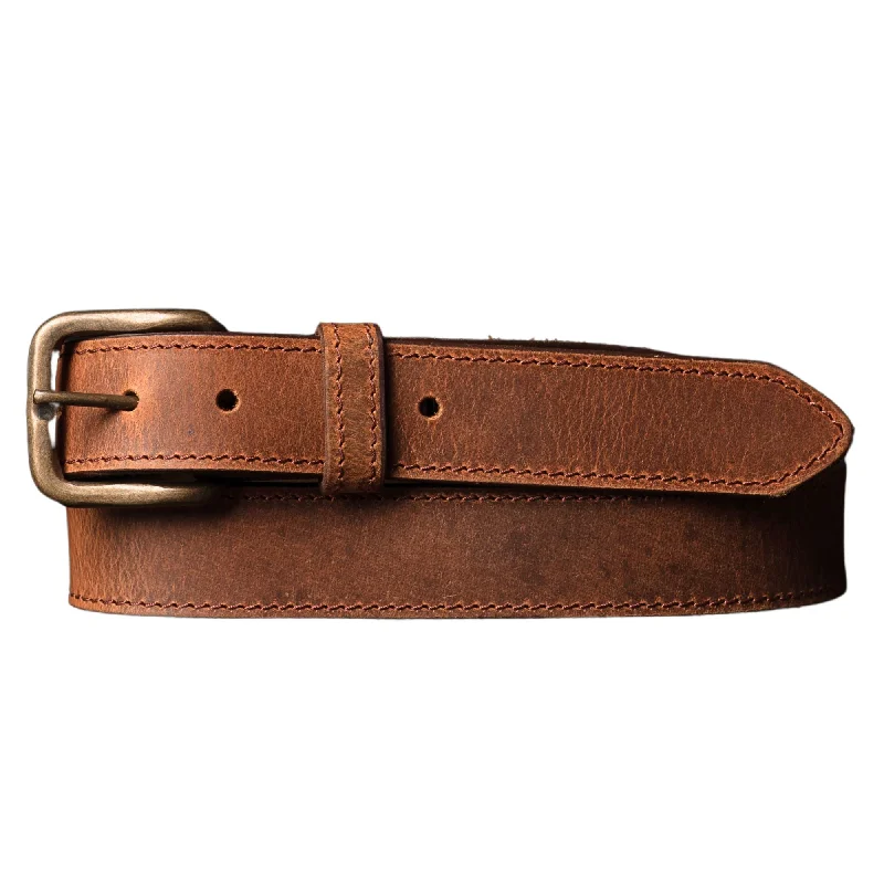 The Voyager Belt - Stitched Full-Grain Distressed Leather Belt