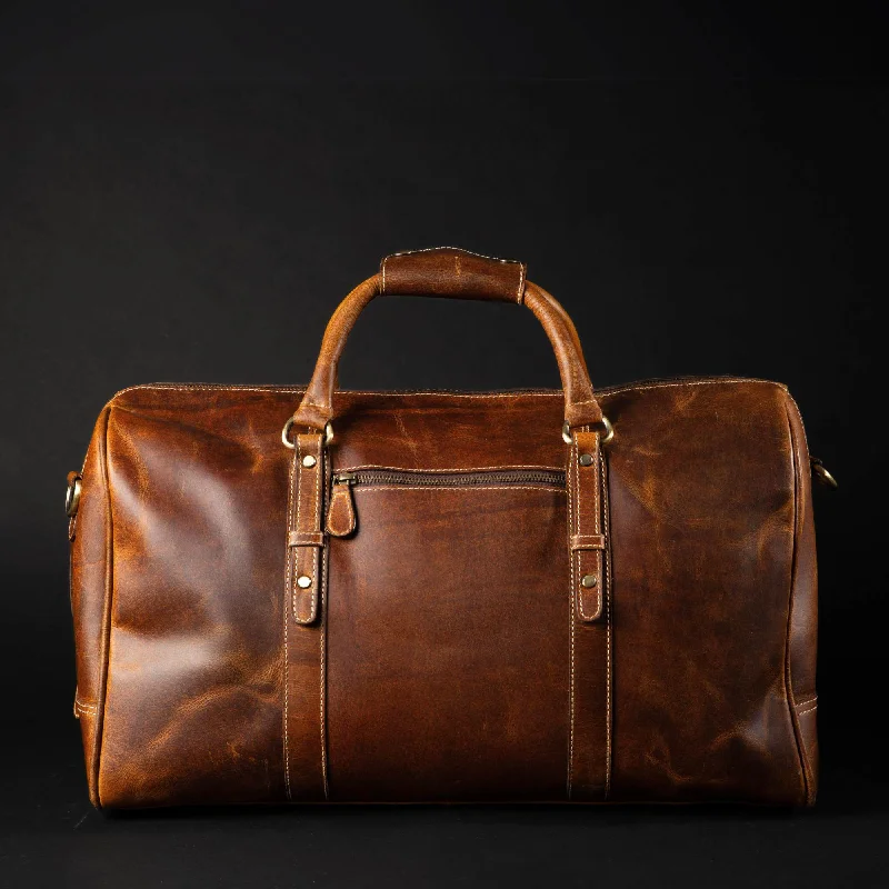 The Wayfarer Bag - Cognac Classic Full-Grain Leather Duffle Bag