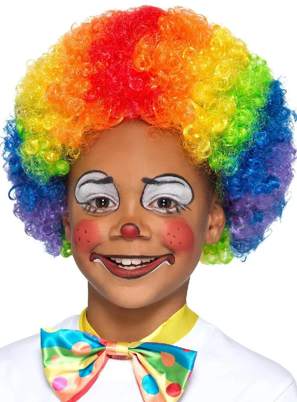 Curly Rainbow Clown Afro Kids Costume Wig