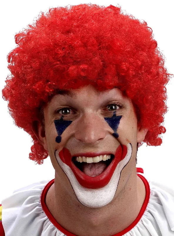 Curly Red Clown Afro Costume Wig for Adults