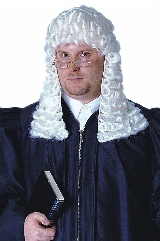 Curly White Adults Judge Costume Wig