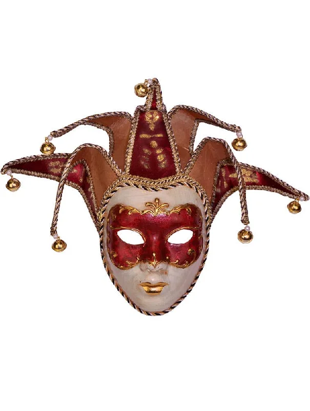 Deluxe Red Full Face Venetian Masquerade Mask