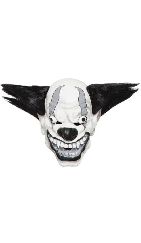 Evil Black And White Bezerk Latex Clown Mask