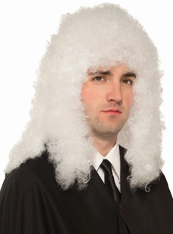 Curly White Mens Judge Costume Wig