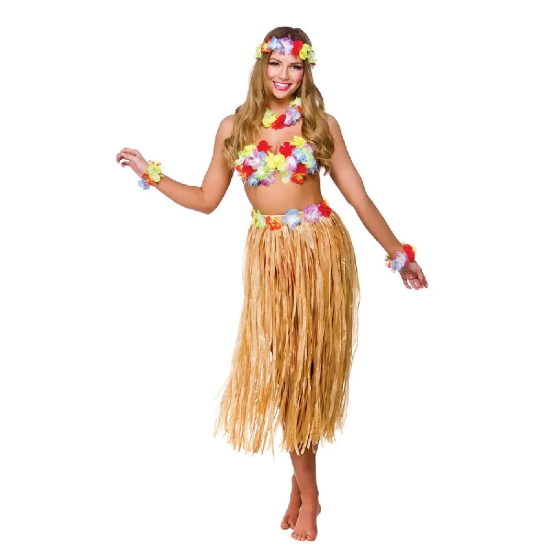 Womens Hawaiian Party Girl 5 Piece Set Halloween Costume