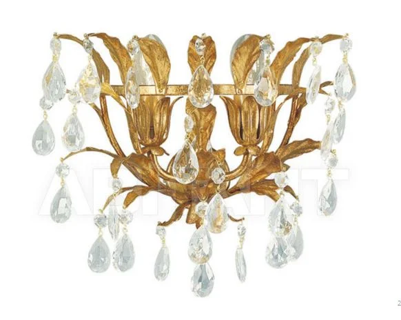 Chandeliers with Murano Glass for a High - End Artistic TouchGold Metal And Glass Crystals Wall Light With Leaf Design Chandeliers with Murano Glass for a High - End Artistic TouchGold Metal And Glass Crystals Wall Light With Leaf Design