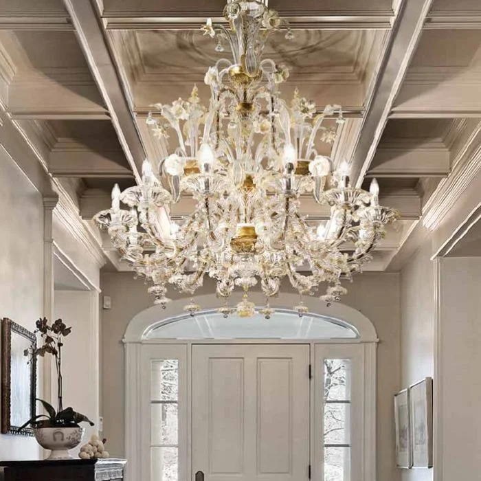 Mini Chandeliers for Adding Charm to Small SpacesLarge Gold And White Murano Glass Rezzonico Chandelier Mini Chandeliers for Adding Charm to Small SpacesLarge Gold And White Murano Glass Rezzonico Chandelier