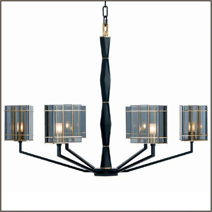 Chandeliers with Frosted Glass for a Softer Light DiffusionLuxury Smoked Glass Chandelier With Gold Detail Chandeliers with Frosted Glass for a Softer Light DiffusionLuxury Smoked Glass Chandelier With Gold Detail