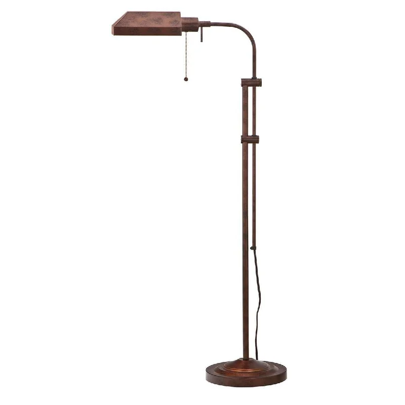 Fabric Floor Lamp with a Linen Shade for a Relaxed AestheticMetal Rectangular Floor Lamp With Adjustable Pole, Bronze By Benzara Fabric Floor Lamp with a Linen Shade for a Relaxed AestheticMetal Rectangular Floor Lamp With Adjustable Pole, Bronze By Benzara
