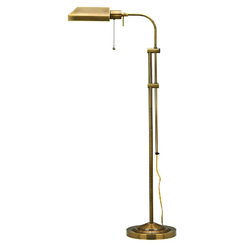 Glass Floor Lamp with Frosted Shades for Soft Diffused LightMetal Rectangular Floor Lamp With Adjustable Pole, Gold By Benzara Glass Floor Lamp with Frosted Shades for Soft Diffused LightMetal Rectangular Floor Lamp With Adjustable Pole, Gold By Benzara