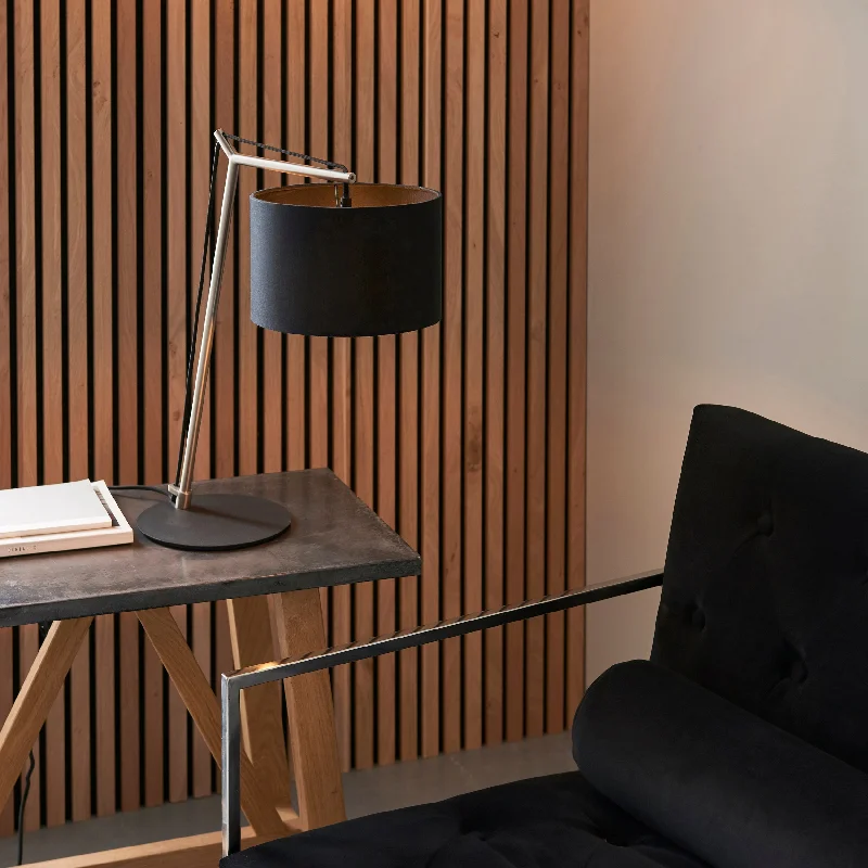 ceramic table lamps with hand painted designs for an artistic touchAmos Automic Table Lamp Matt Nickel & Black ceramic table lamps with hand painted designs for an artistic touchAmos Automic Table Lamp Matt Nickel & Black