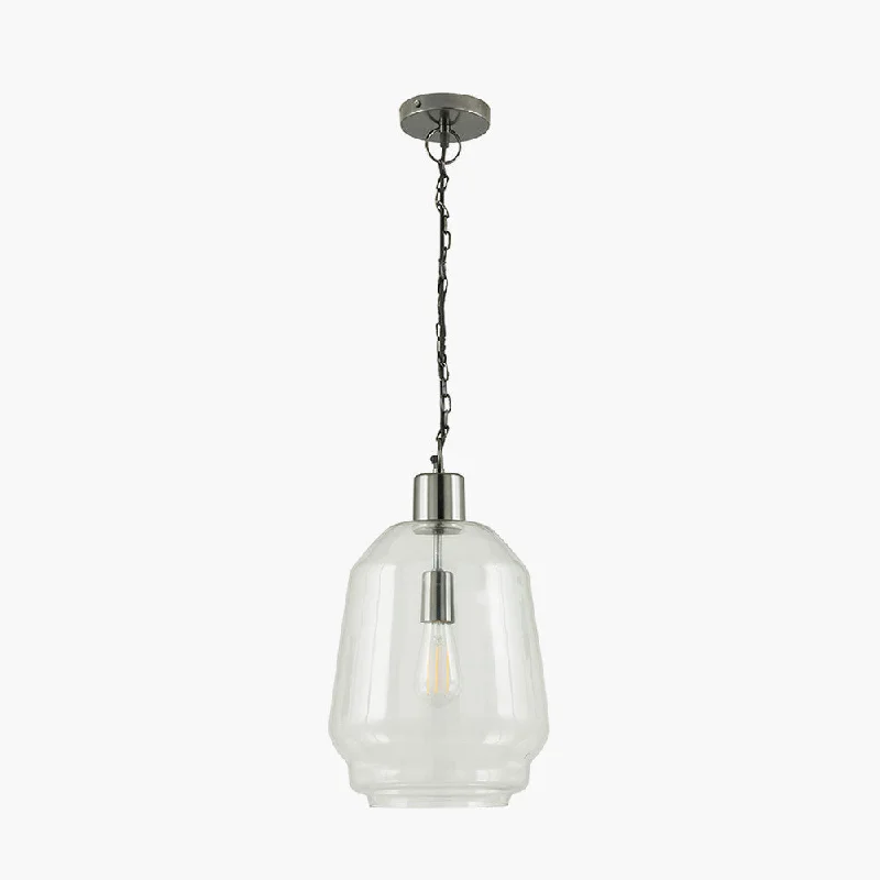 Art Nouveau Ceiling Lights with Organic, Flowing ShapesBlack Nickel Clear Glass Pendant W: 28 cm Art Nouveau Ceiling Lights with Organic, Flowing ShapesBlack Nickel Clear Glass Pendant W: 28 cm