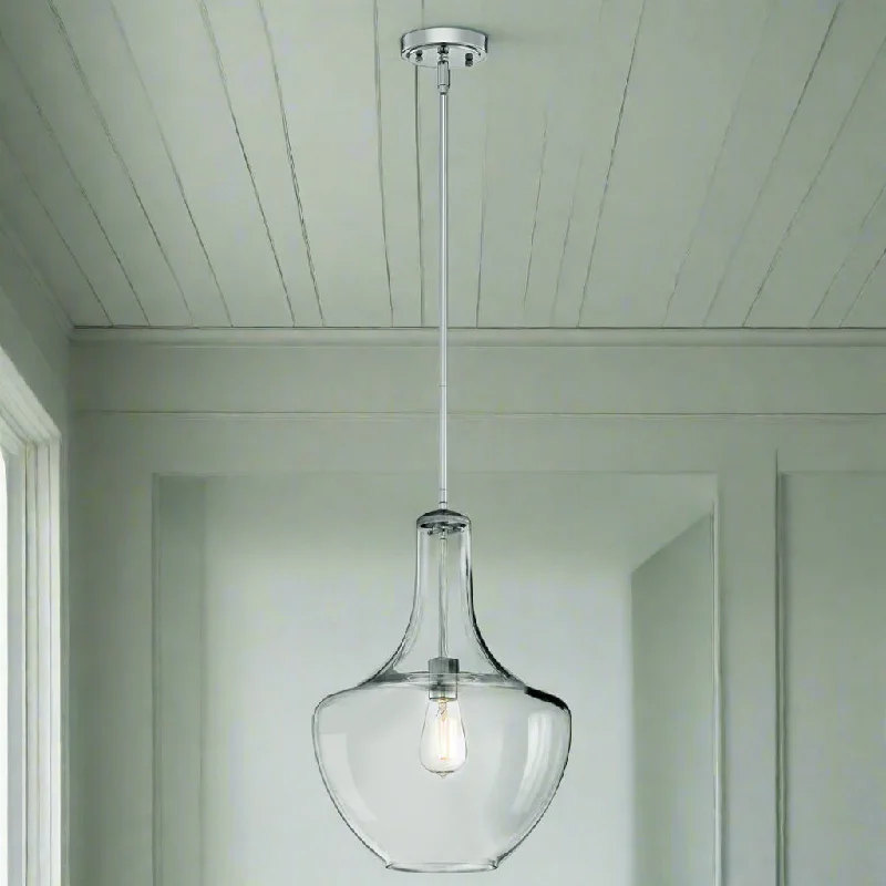 Indian - Themed Ceiling Lights with Intricate Filigree and Mirror WorkMedium Shaped Chrome Clear Glass Pendant 39cm Indian - Themed Ceiling Lights with Intricate Filigree and Mirror WorkMedium Shaped Chrome Clear Glass Pendant 39cm