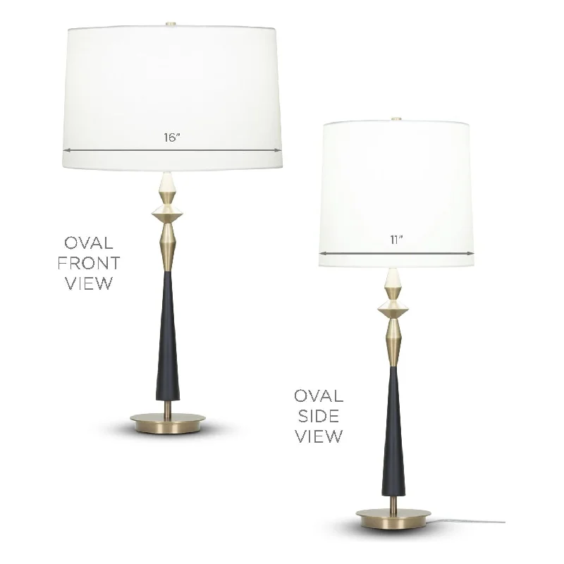Oval Off-White Linen Shade